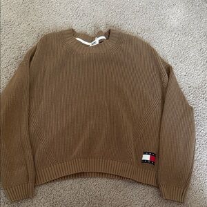 Tommy Hilfiger Women's Tan Crew Neck Sweater